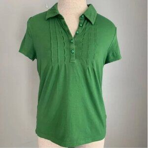 Talbots Pullover Short Sleeve Shirt Pintuck Detail Size PM